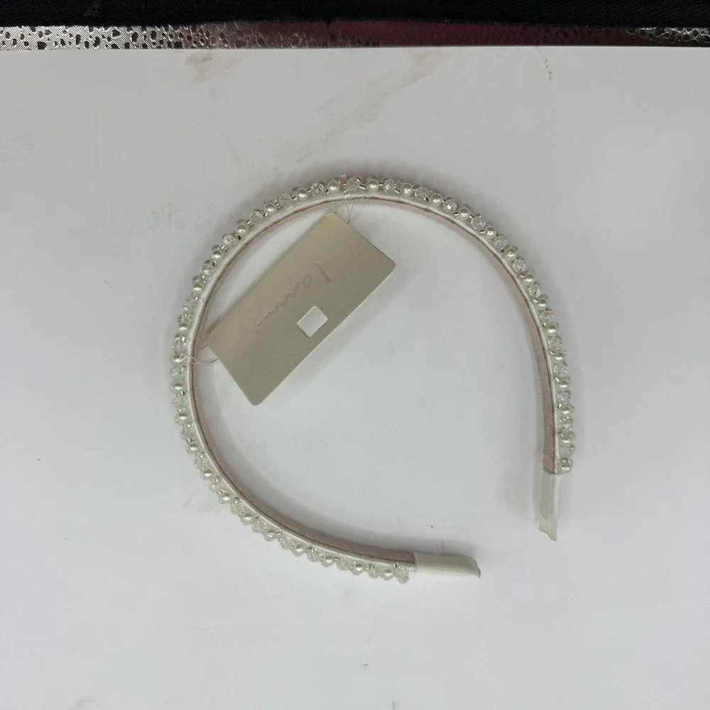NWT     i Am Beaded Headband Pearl
